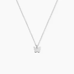 Collier Papilio Argent Blanc