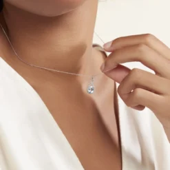 Collier Passion Or Blanc Topaze Et Oxyde De Zirconium