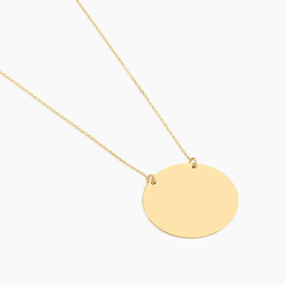 Collier Pastille Gravable Or Jaune