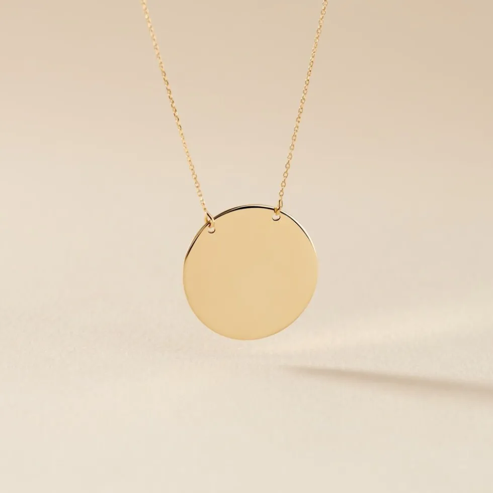 Collier Pastille Gravable Or Jaune