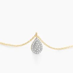 Collier Pear C Or Jaune Diamant