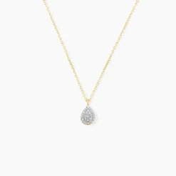Collier Pear C Or Jaune Diamant