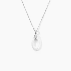Collier Peer Argent Blanc Oxyde De Zirconium