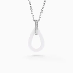 Collier Peer Argent Blanc Oxyde De Zirconium