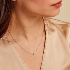 Collier Phedra Or Jaune Argent Blanc