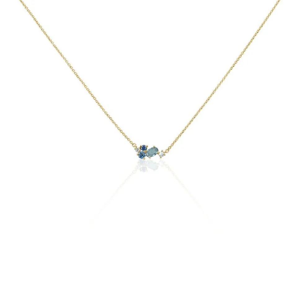 Collier Plaqué Or Era Pierre De Synthèse