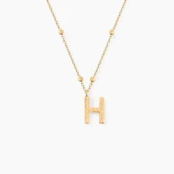 Collier Plaqué Or Jaune Lettra