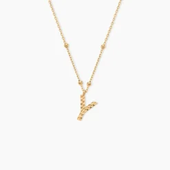Collier Plaqué Or Jaune Lettra
