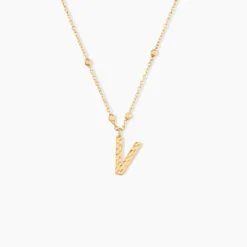 Collier Plaqué Or Jaune Lettra