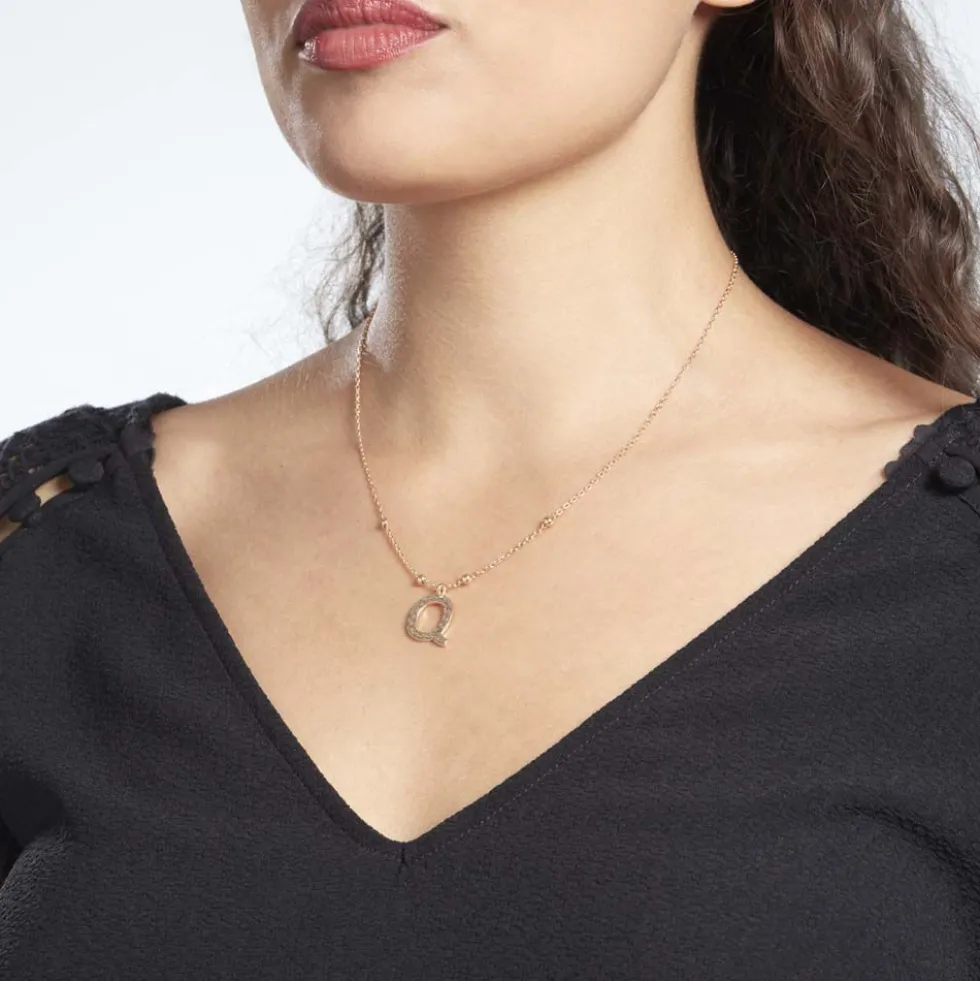 Collier Plaqué Or Jaune Lettra