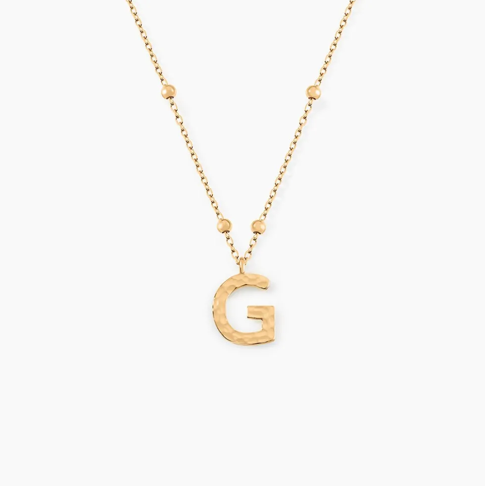 Collier Plaqué Or Jaune Lettra