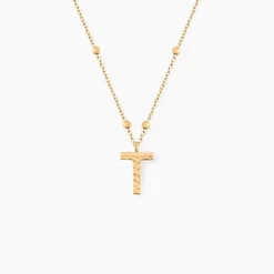 Collier Plaqué Or Jaune Lettra