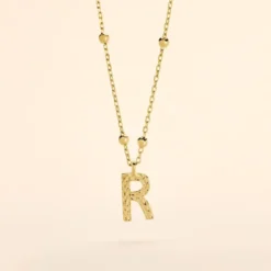 Collier Plaqué Or Jaune Lettra