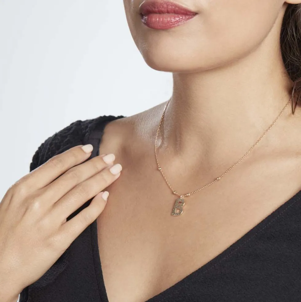 Collier Plaqué Or Jaune Lettra