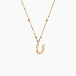 Collier Plaqué Or Jaune Lettra