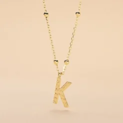 Collier Plaqué Or Jaune Lettra