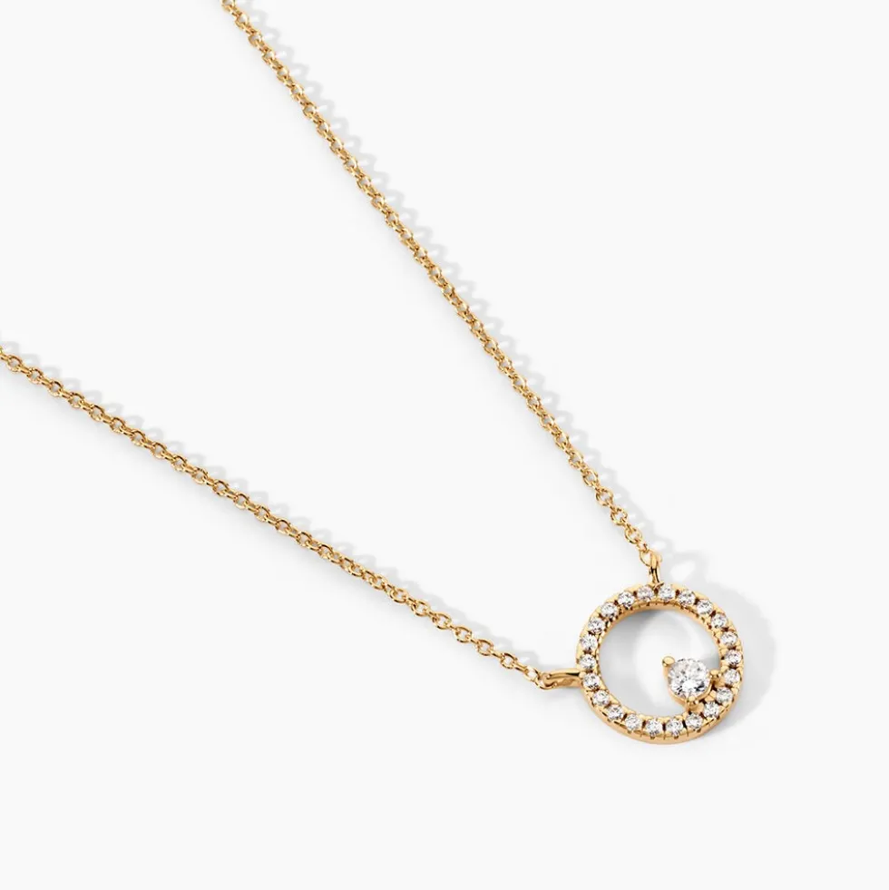 Collier Plaqué Or Lila Oxydes De Zirconium