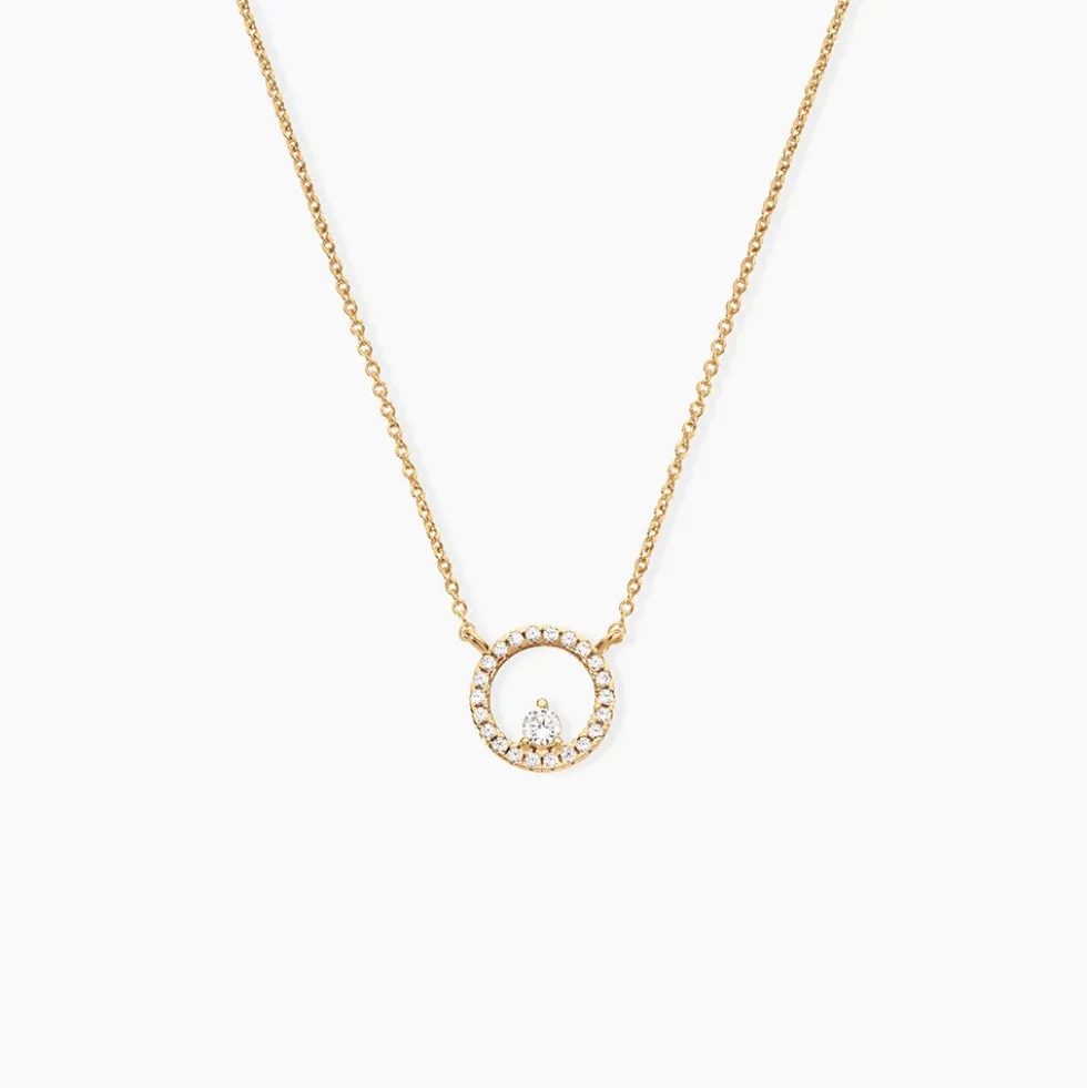 Collier Plaqué Or Lila Oxydes De Zirconium