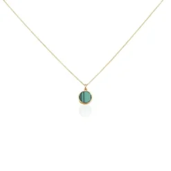 Collier Plaqué Or Neassa Malachite