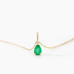 Collier Pluie D'Eclat Or Jaune Emeraude