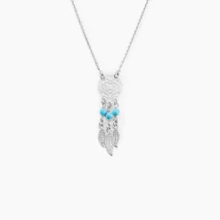 Collier Poehei Argent Blanc Cristaux De Swarovski
