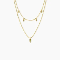 Collier Poem Argent Jaune Péridot