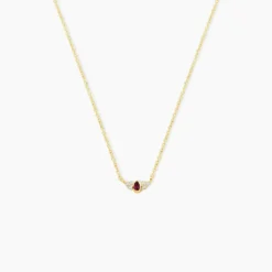 Collier Poem Argent Jaune Rhodolite Oxyde De Zirconium