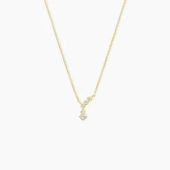 Collier Poem Argent Jaune Topaze Oxyde De Zirconium