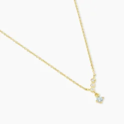 Collier Poem Argent Jaune Topaze Oxyde De Zirconium