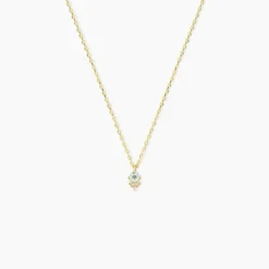 Collier Poem Argent Jaune Topaze Oxyde De Zirconium