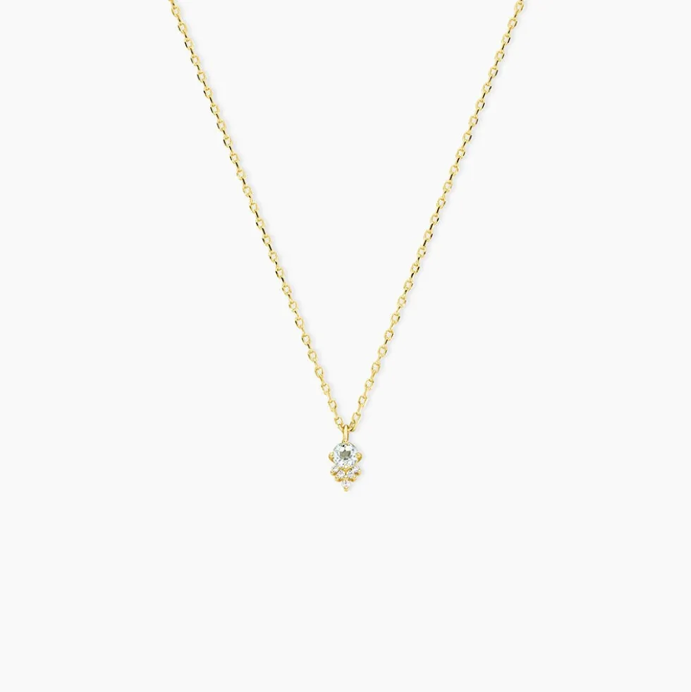 Collier Poem Argent Jaune Topaze Oxyde De Zirconium