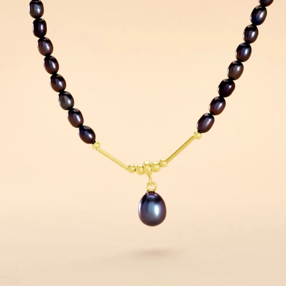 Collier Poire Or Jaune Perle De Culture