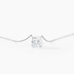 Collier Ponama Or Blanc Oxyde De Zirconium