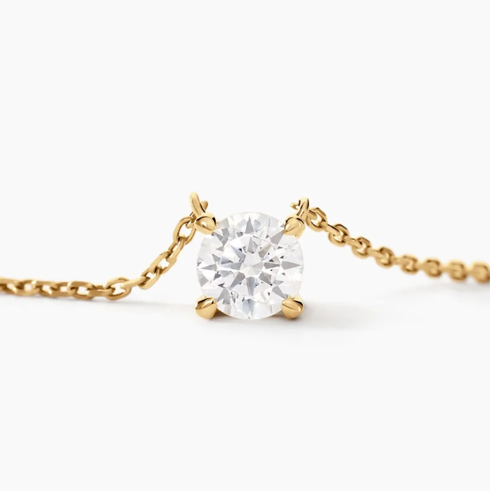 Collier Ponama Or Jaune Oxyde De Zirconium