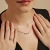 Collier Poésie Rosée Plaque Or Jaune Oxyde De Zirconium