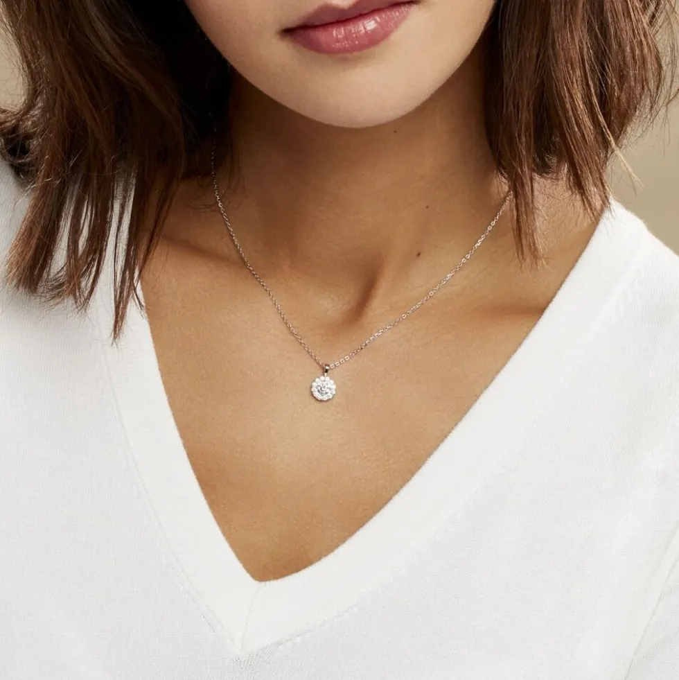 Collier Princess Argent Blanc Oxyde De Zirconium