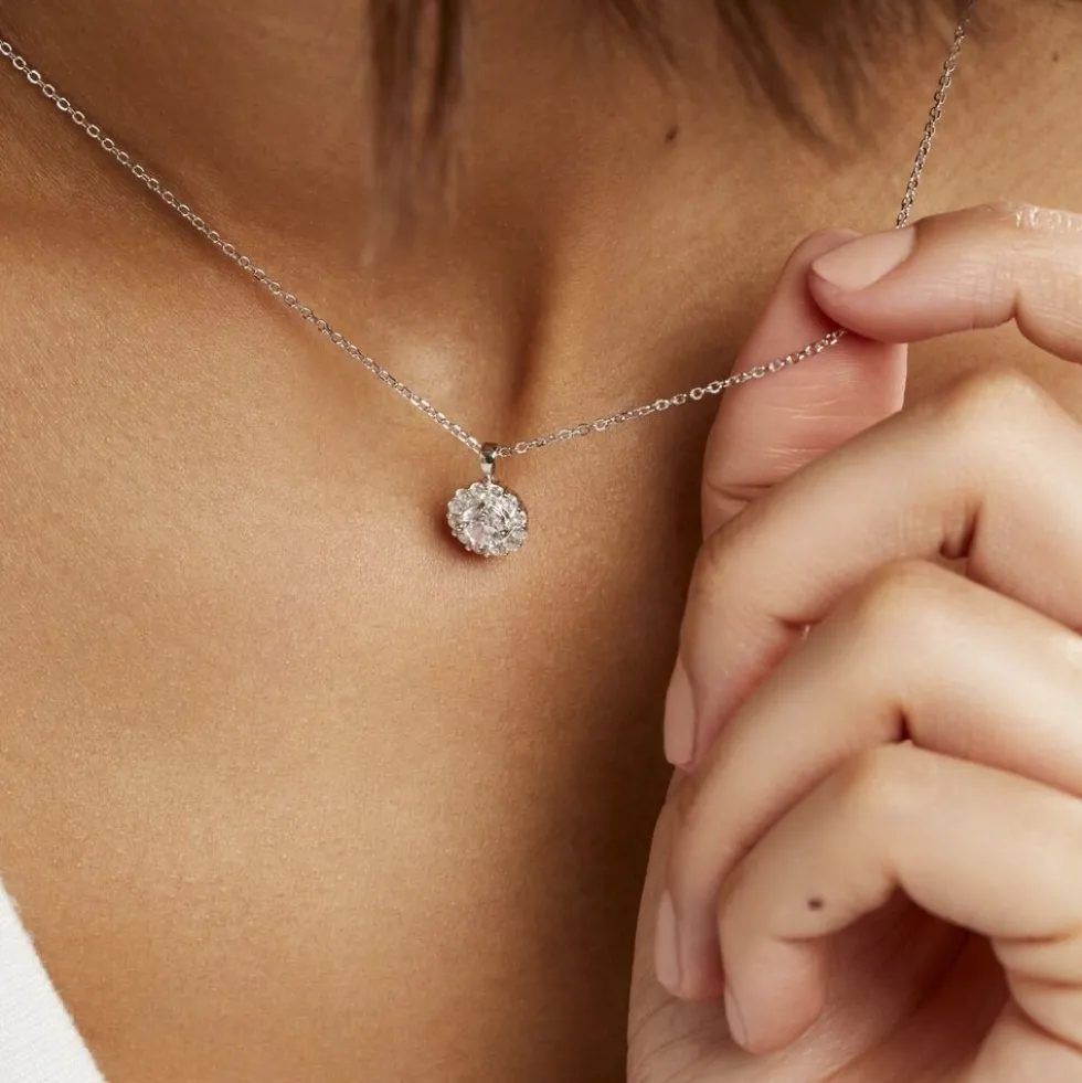 Collier Princess Argent Blanc Oxyde De Zirconium
