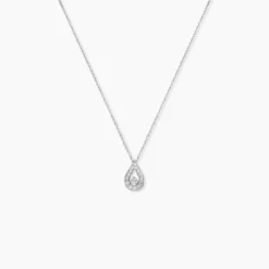 Collier Purete Or Blanc Diamant