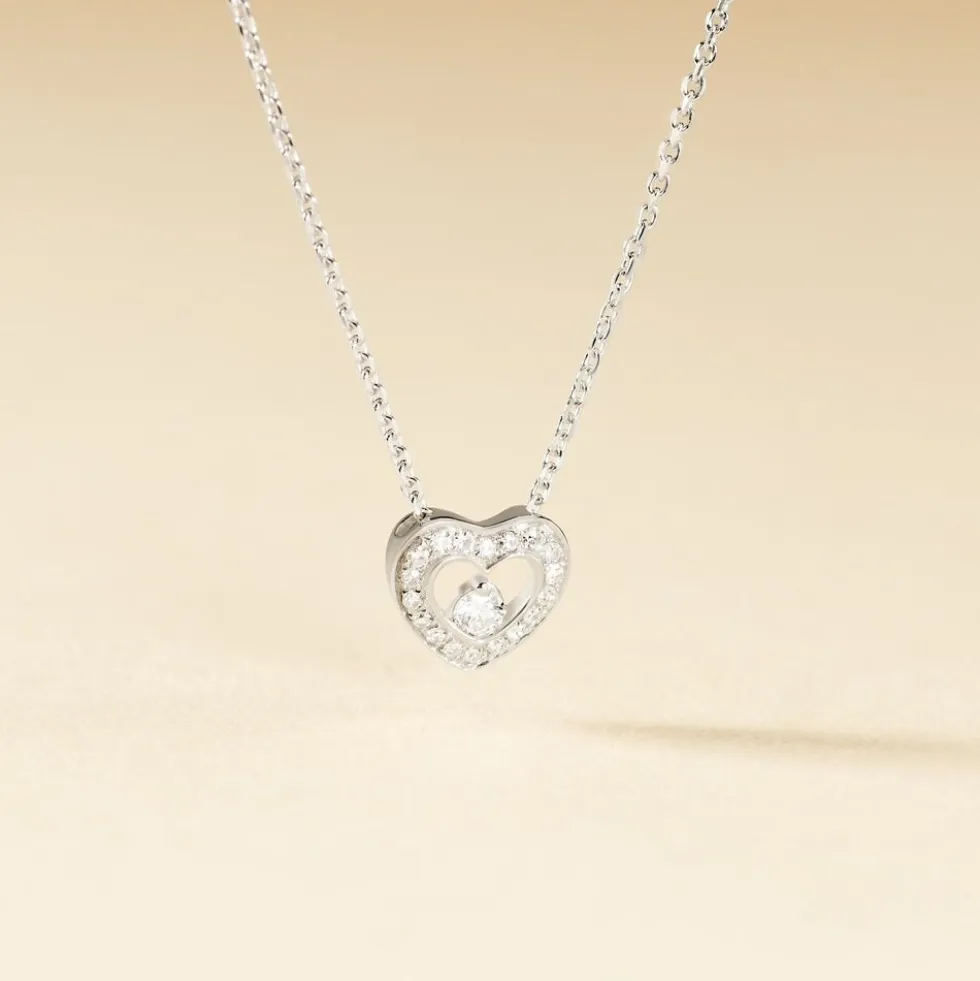 Collier Purete Or Blanc Diamant