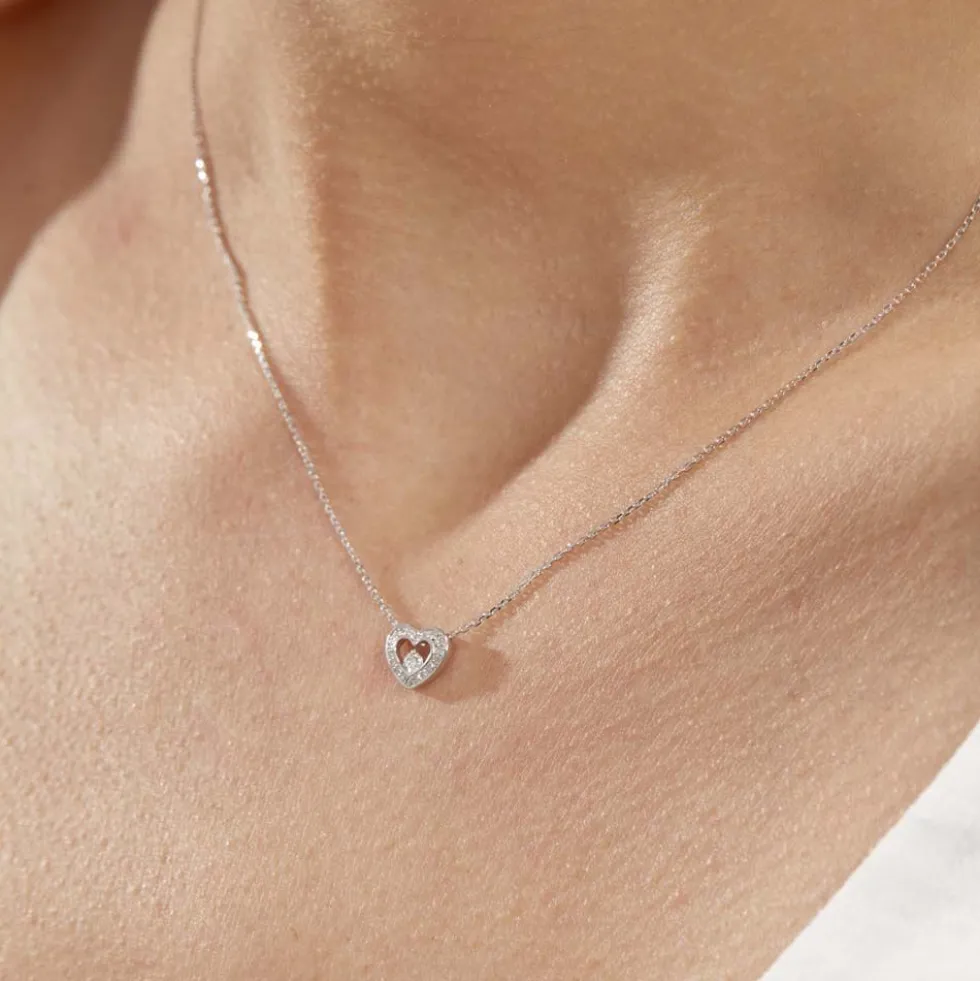 Collier Purete Or Blanc Diamant