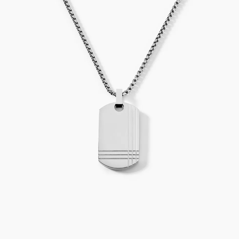 Collier Quadrillage Acier Blanc