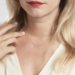 Collier Raia Argent Rose