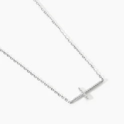 Collier Rayan Argent Blanc Oxyde De Zirconium