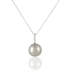 Collier Rebeca Or Blanc Perle De Culture De Tahiti Et Oxyde