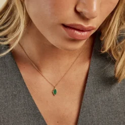 Collier Reflets Pop Or Jaune Malachite