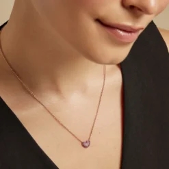 Collier Reflets Romantiques Argent Rose Oxyde De Zirconium