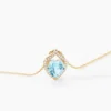 Collier Rosaline Or Jaune Topaze Et Oxyde De Zirconium