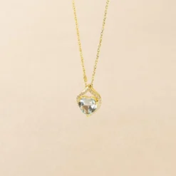 Collier Rosaline Or Jaune Topaze Et Oxyde De Zirconium