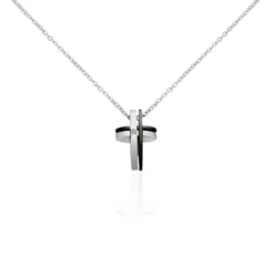 Collier Ruya Acier Bicolore Oxyde De Zirconium