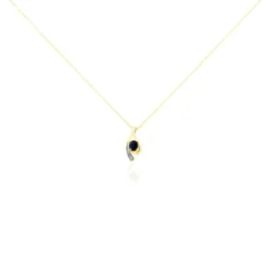 Collier Sagesse Or Jaune Saphir Et Diamant